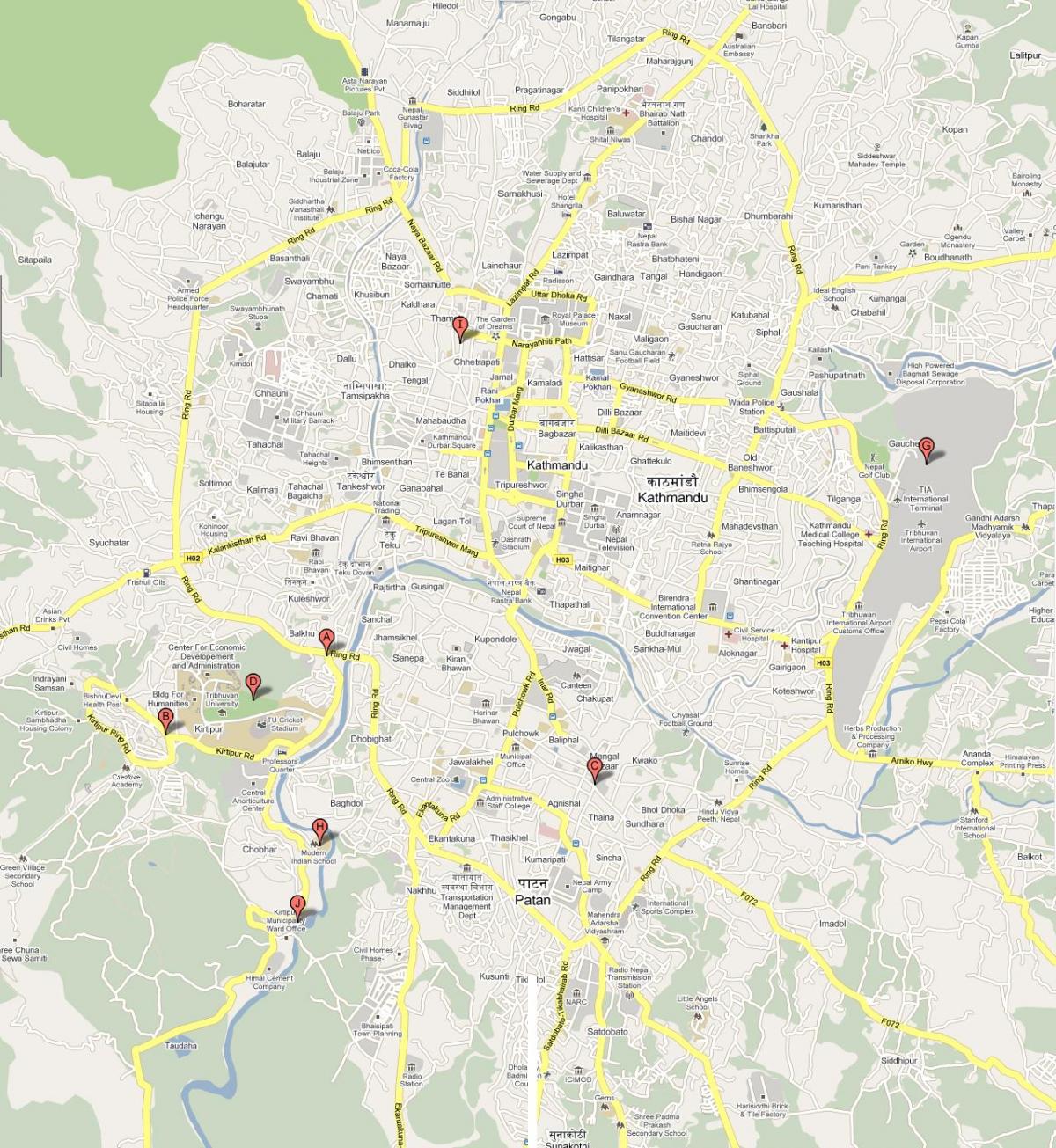 Mappa di ktm nepal
