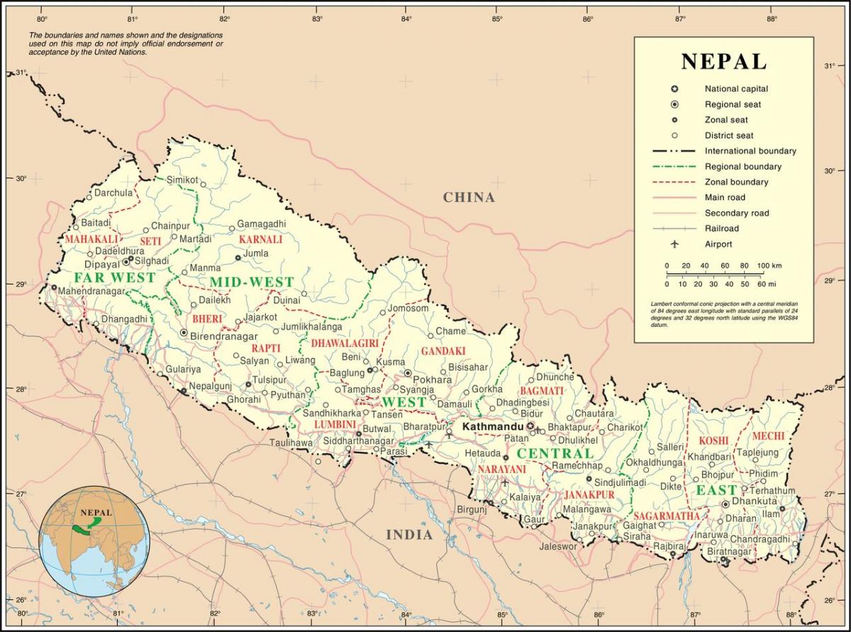 ferroviaria mappa del nepal