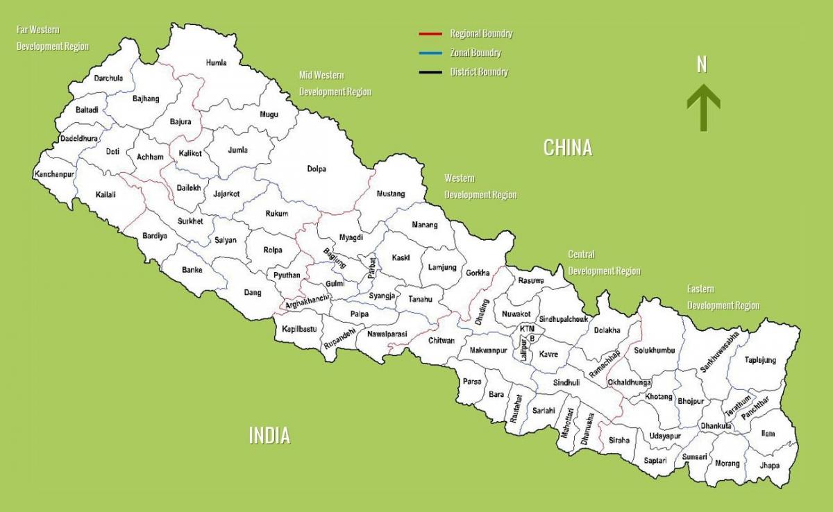 una mappa del nepal