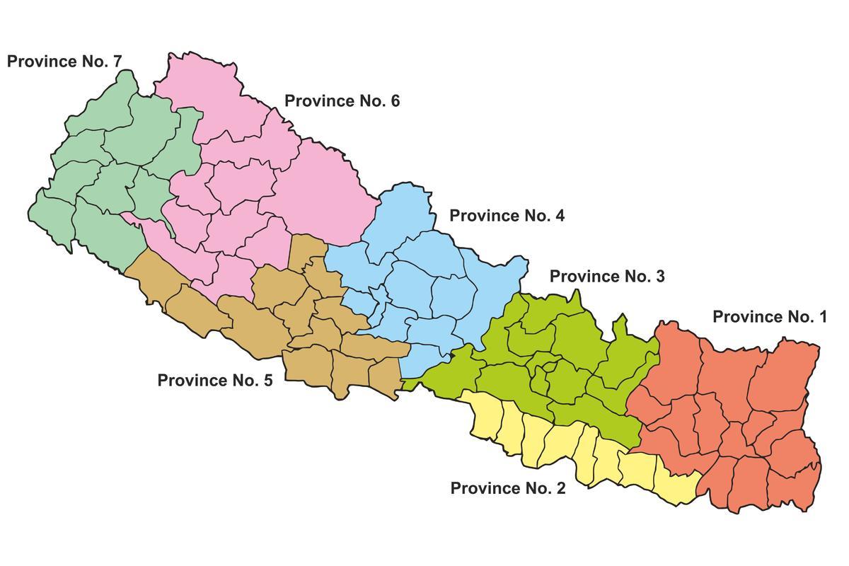 Mappa del nepal province 