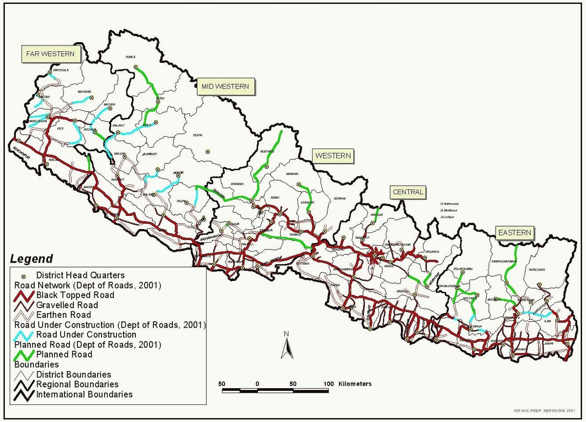 nepal mappa autostrada