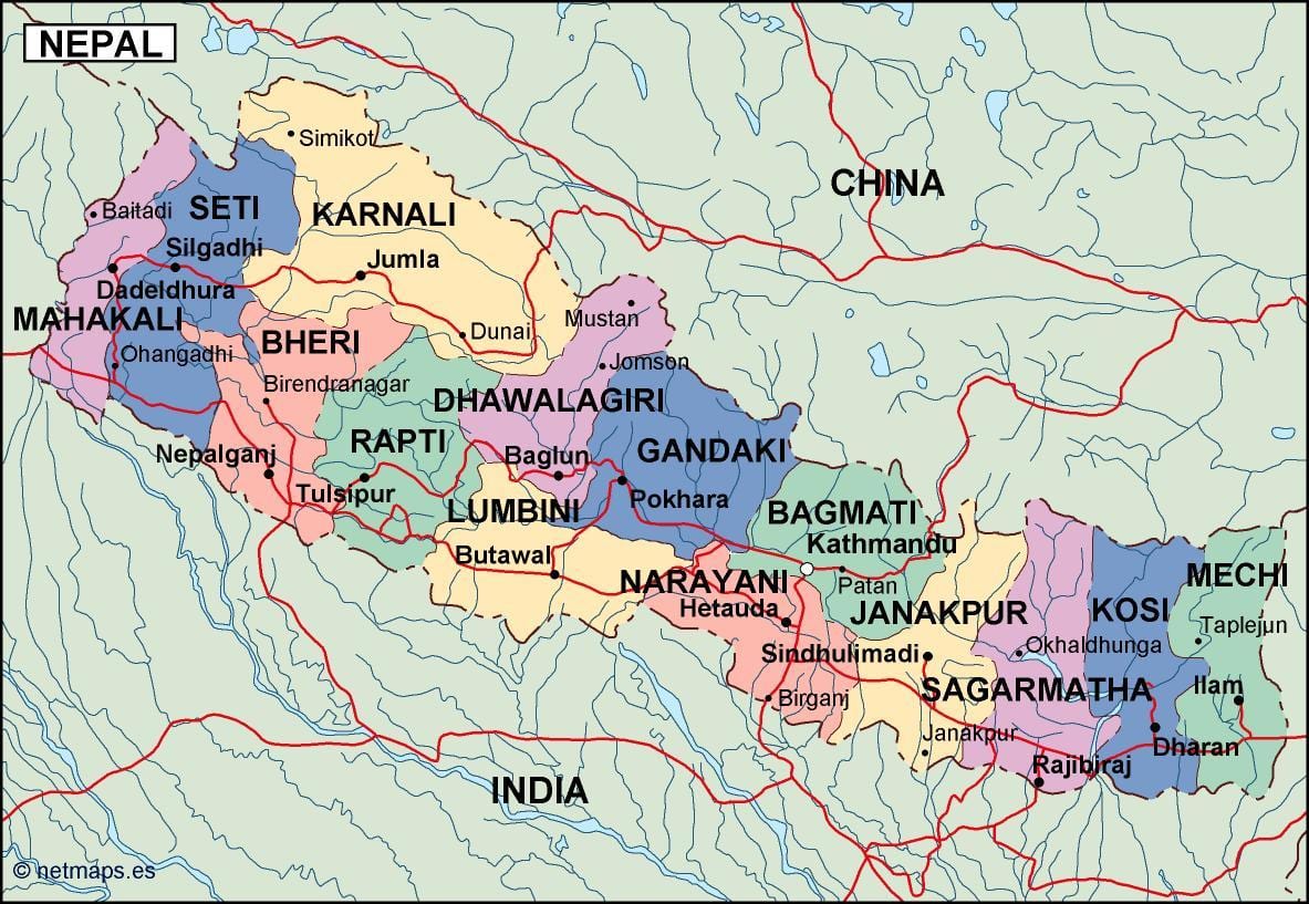 La mappa digitale nepal