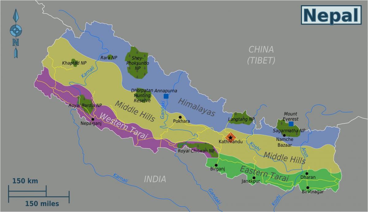 Mappa di originale nepal
