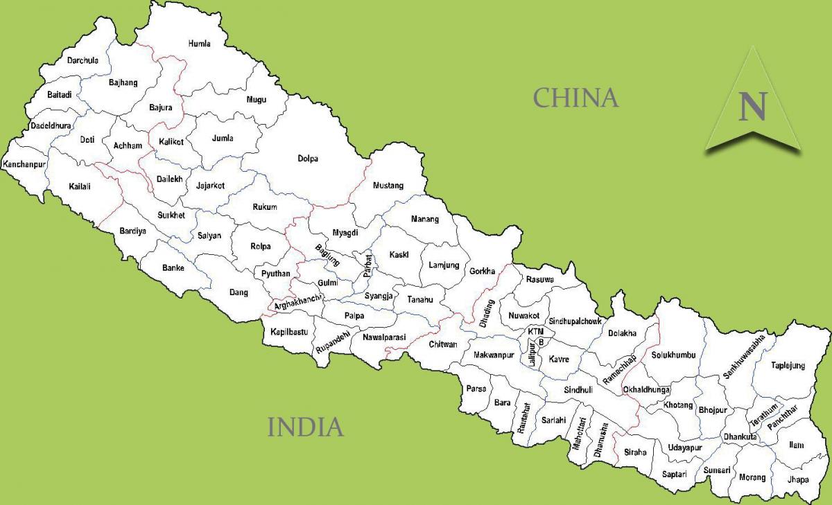 nepal, la mappa per città