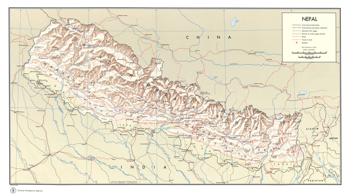 nepal itinerario treno mappa