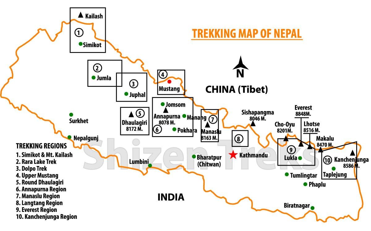 nepal trek mappa
