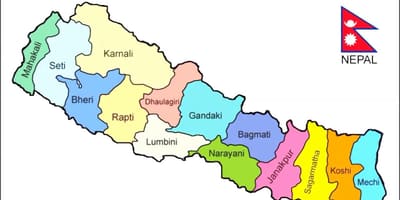Mappa politica del nepal con tutti i distretti