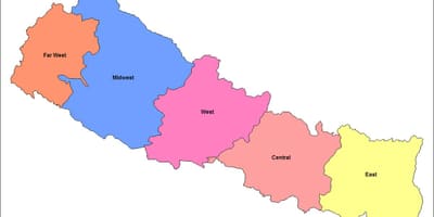 Mappa dell'est l'area di sviluppo del nepal