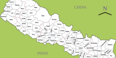 Nepal, la mappa per città