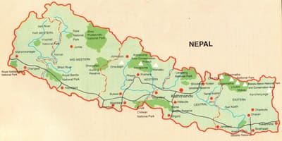 Mappa del nepal guida turistica