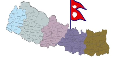 Mappa del nepal con bandiera