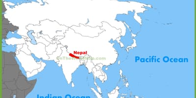Nepal in asia mappa