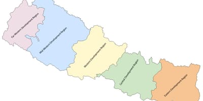 Mappa del nepal con l'area di sviluppo