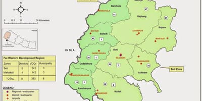 Mappa del nepal occidentale