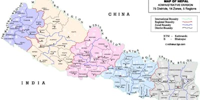 Mappa del nepal vdc